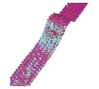 DJHGNFRDK Cordoncino Elastico, Nastro Elastico da Cucito con Paillettes e Pizzo, 45 mm, 3 Metri, Multicolore(Dark Pink)