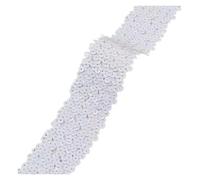 DJHGNFRDK Cordoncino Elastico, Nastro Elastico da Cucito con Paillettes e Pizzo, 45 mm, 3 Metri, Multicolore(White)
