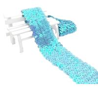 DJHGNFRDK Cordoncino Elastico, Nastro Elastico da Cucito con Paillettes e Pizzo, 45 mm, 3 Metri, Multicolore(Light Blue)