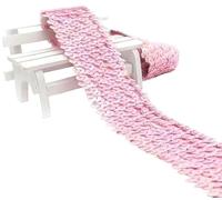 DJHGNFRDK Cordoncino Elastico, Nastro Elastico da Cucito con Paillettes e Pizzo, 45 mm, 3 Metri, Multicolore(Pink)