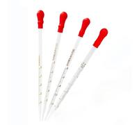 DJHGNFRDK Pipetta di trasferimento in vetro, Pipetta contagocce graduata in vetro da 5 pezzi 0,5-3 ml 7-8 mm diametro esterno 190-205(2ml)