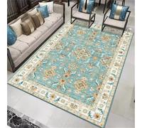DJHWWD Tappeti Arredo Tappeto Cameretta Ragazzo 120x160CM floreale vintage blu salon antiscivolo bambina