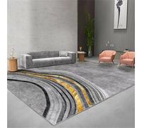 DJHWWD Tappeti Camerette Bimbi Tappeto Bambina Cameretta 200x250CM a strisce dorate astratto Grigio Grande morbido bambini soggiorno lavabile in lavatrice
