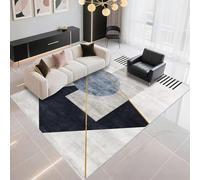 DJHWWD Tappeti Casa A Prova Di Polvere 120x160cm, Grigio-blu Motivi geometrici moderni per il corridoio del soggiorno