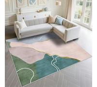 DJHWWD Tappeti Per Soggiorno Facile Manutenzione 200x290cm, Verde rosa Tappeti Piccoli Modelli a strisce moderni per la stanza della ragazza in soggiorno