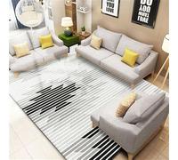 DJHWWD Tappeti Piccoli 70x140CM grigio Tappeto nero a righe moderne Design Lavabili In Lavatrice Salotto