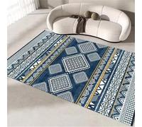 DJHWWD Tappeti Quadrati Carpets For Living Room 160x210CM Tappeto geometrico vintage blu tapetto soggiorno grande Camera Bambina Ufficio