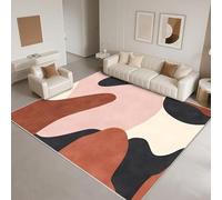 DJHWWD Tappeto Antiscivolo Lavabili In Lavatrice，Morbido 120x160cm,Geometria Moderna per Cameretta Bambina,Condominiale,Sotto Sedia Ufficio Rosso