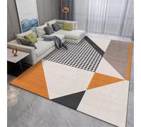 DJHWWD Tappeto Bambina Camera Morbido Salotto 100x200CM moderno beige e nero arancione Tappeti lungo Bambini Cameretta