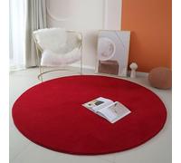 DJHWWD Tappeto Bambina Cameretta Lavabile In Lavatrice，Morbido 100X100cm,Stile Moderno Rosso per Scendiletto,Camera Ragazzo,Sotto Sedia Ufficio