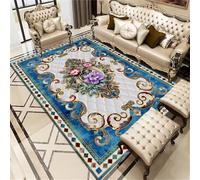 DJHWWD Tappeto Bambini Lavabile Sottile 80x150CM floreale vintage blu salvapavimento Da Camera Letto