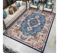 DJHWWD Tappeto Camera Bambina Salotto Lavabile 60x110CM floreale retrò blu multicolore tappeti classici soggiorno Sala tappetto