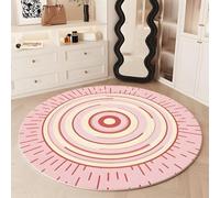 DJHWWD Tappeto Camera Bambini Antiscivolo，Pelo Corto 60X60cm,Zerbino Condominiale Rotondo Rosa per Condominiale,Interno,Cameretta