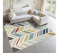 DJHWWD Tappeto Camera Da Letto Ragazzo Rispettoso Dell'Ambiente 160x280cm, Blu Piccolo Grigio modello geometrico moderno per il soggiorno ristorante