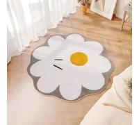 DJHWWD Tappeto Cameretta Bambina Lavabile 60X60cm,Zerbino Ingresso Disegno Di Fiori Bianchi per Interno,Corridoio,Casa Ingresso