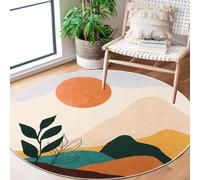 DJHWWD Tappeto Cameretta Bambini Lavabile In Lavatrice 60X60cm,Zerbino Rotondo Moderno Beige per Corridoio,Entrata Interno,Porta Ingresso
