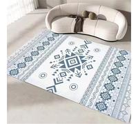 DJHWWD Tappeto Da Esterno Grande Fonoassorbente 70x140CM geometrico retrò grigio blu per bimbi bambini morbido alfombra exterior