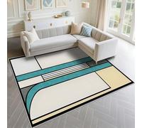 DJHWWD Tappeto Esterno Terrazzo Insonorizzazione 160x200cm, Grigio blu beige Tappeti Piccoli Modelli geometrici moderni per il soggiorno in ufficio