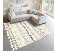 DJHWWD Tappeto Esterno Terrazzo Insonorizzazione 80x120cm, giallo Tappeto Piccolo Modelli geometrici moderni per il letto in camera da letto