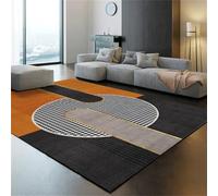 DJHWWD Tappeto Per Bambini Tappeti Di Zona 70x140CM moderno a quadretti nero-grigio arancione Camerette Tapetto Bambino Cameretta