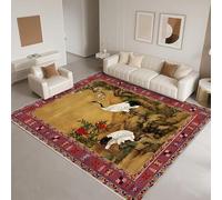 DJHWWD Tappeto Sala Pelo Corto 90x130cm,Il Vento Cinese Classico per Studio,Cameretta Bambini,Balcone Marrone