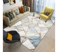 DJHWWD Tappeto+Salotto Tappeto Camera Ragazzo 100x160CM grigio moderno a rete blu Stanza tappeti morbidi per bambini rettangolare