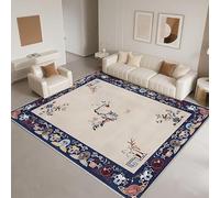 DJHWWD Tappeto Salva Parquet Lavabile 110x150cm,Il Vento Cinese Classico per Camera Ragazzi,Balcone,Stanza Bambini Blu