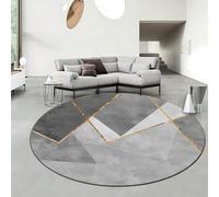 DJHWWD Tappeto Soggiorno Pelo Corto Lavabile In Lavatrice,Morbido 120X120cm,Moderno Grigio per Sotto Sedia Ufficio,Camera Ragazzi,Scendiletto