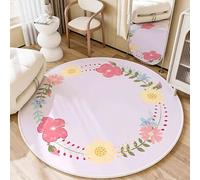 DJHWWD Tappeto Stanza Bambini Antiscivolo 60X60cm,Zerbino Ingresso Interno Rotondo Moderno Viola per Condominiale,Casa Ingresso,Ingresso Interno