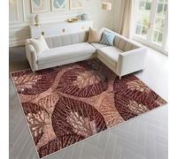 DJHWWD Tappeto Studio Facile Da Curare 200x290cm, Rosso Tappeti Piccoli Retro foglie per il balcone del soggiorno