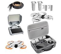 DJI Flip Accessories Bundle 5 in 1 per controller schermo RC 2, custodia portatile per 3 batterie, protezioni eliche, carrello di atterraggio, parasole e cinghia, compatibile con DJI Flip (RC 2/Combo)