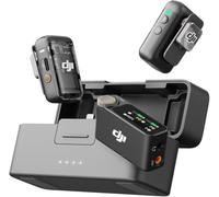 DJI Mic 2 (2 TX + 1 RX + Custodia di ricarica), microfono wireless integrato, eliminazione intelligente del rumore, registrazione interna in float a 32 bit, 250 m di distanza, per iPhone e Android
