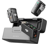 DJI Mic 2 (2 TX + 1 RX + Custodia di ricarica), microfono wireless integrato, eliminazione intelligente del rumore, registrazione interna in float a 32 bit, 250 m di distanza, per iPhone e Android