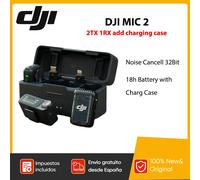 DJI Mic 2 (2TX 1RX aggiunge custodia di ricarica) Microfono lavalier wireless con cancellazione del rumore 32 bit 48 kHz Registrazione interna galleggiante 250 m 18 ore 2TX 1RX add charging case