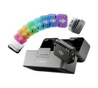 DJI Mic Mini 2 (2 TX + 1 RX standard + Custodia di ricarica), microfono wireless lavalier professionale per iPhone e Android/fotocamera/tablet/PC, per video social, cover magnetica multicolore