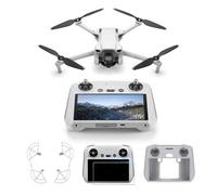 DJI Mini 3 (con DJI RC) Bundle- Mini Drone con Fotocamera Leggero e Pieghevole con Video in 4K HDR, Autonomia di 38 Minuti, C0 (Protezioni Eliche+Custodia+Protettiva per Schermo)