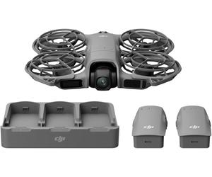 DJI Neo 2 - Drone con telecamera 4K con pacchetto Fly More, decollo/atterraggio manuale, controllo gestuale, ActiveTrack, rilevamento ostacoli omnidirezionale, 3 batterie - Nouvo