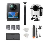 DJI Osmo 360 adventure Bundle per Sport Acquatici, Vlog camera 360° 8K con sensore da 1 '', custodia impermeabile, maniglia galleggiante, selfie stick invisibile 1,2 m, 3 batterie e hub di ricarica