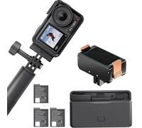 DJI Osmo Action 4 Adventure Combo con supporto magnetico - Fotocamera impermeabile 4K/120fps, sensore da 1/1,3", 10 bit e D-Log M, campo visivo ultra grandangolare da 155°, fino a 7,5 ore, con 3