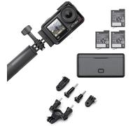 DJI Osmo Action 4 Combo Adventure Bundle - Action cam impermeabile 4K/120fps, sensore da 1/1.3 pollici, 10 bit e D-Log M, FOV di 155º ultra ampio, fino a 7,5 ore con 3 batterie extra per i vlog