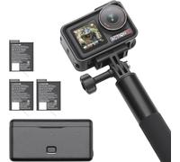 DJI Osmo Action 5 Pro Combo Adventure, action cam 4K con sensore 1/1.3", batteria lunga durata 12h con 3 batterie, stabilizzazione, due touchscreen OLED, mini action cam per viaggi, vlog, Singola