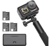 DJI Osmo Action 5 Pro Combo Adventure, action cam 4K con sensore 1/1.3", batteria lunga durata 12h con 3 batterie, stabilizzazione, due touchscreen OLED, mini action cam per viaggi, vlog, Singola