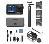 DJI Osmo Action 5 Pro Combo Adventure Bundle, Action Cam 4K con Sensore 1/1.3", Batteria Lunga Durata 12h con 3 Batterie, Due Touchscreen OLED, Stabilizzazione, Viaggi, Vlog (Bundle 1)