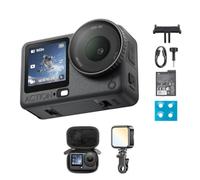 DJI Osmo Action 6 Combo Essenziale con custodia + pellicola protettiva + luce di riempimento, 4K action cam con sensore quadrato 1/1,1″, apertura variabile da f/2,0 a f/4,0, batteria da 4 ore