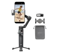 DJI Osmo Mobile 7P Stabilizzatore per iPhone, Android, Tracciamento nativo, Illuminazione, Stabilizzatore 3 assi per smartphone, Avvio rapido, Manico telescopico e treppiede integrati