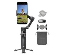 DJI Osmo Mobile 8 Advanced Tracking Combo con luce magnetica a 3 tonalità di colore, gimbal per smartphone con tracciamento AI, modulo audio, rotazione a 360°, treppiede e asta estensibile integrati