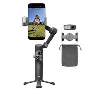 DJI Osmo Mobile 8 Combo Advanced Tracking stabilizzatore per smartphone, AI tracciamento nativo con audio e illuminazione, rotazione panoramica a 360°, manico telescopico e treppiede integrati