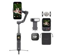 DJI Osmo Mobile 8P+Trasmettitore Mic 3, stabilizzatore gimbal per iPhone e Android, controller remoto, creazione pro, audio ricco di dettagli, cancellazione attiva del rumore, stabilizzazione a 3 assi