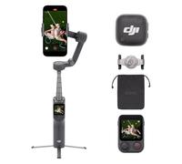 DJI Osmo Mobile 8P + Trasmettitore Mic Mini 2, stabilizzatore per iPhone e Android, microfono wireless, cancellazione attiva del rumore, batteria da 10 h, stabilizzazione su tre assi