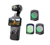 DJI Osmo Pocket 3 Bundle, Fotocamera per Vlog con CMOS da 1'', 4K/120fps, Stabilizzazione a 3 Assi, Tracciamento di Volti/Oggetti, Messa a Fuoco Rapida (Set di 3 filtri)